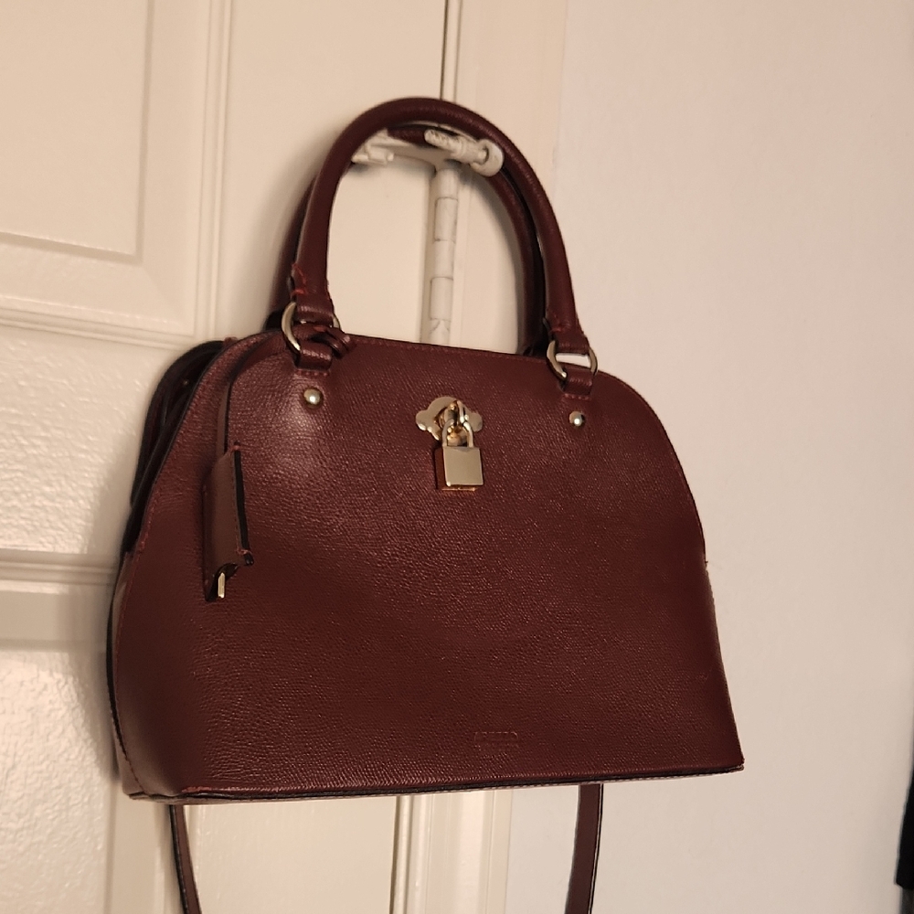 Arezzo Maroon Leather Hand/Crossbody Bag